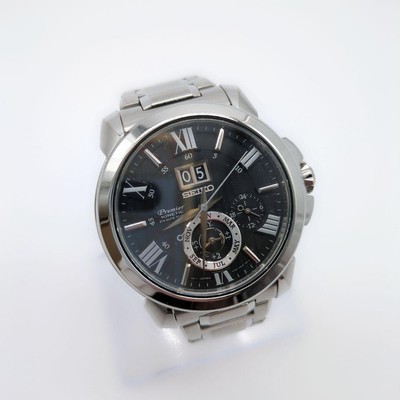 Seiko Premier Kinetic Perpetual Black Automatic Winding Working Item