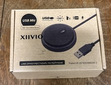 USB Conference Microphone, XIIVIO 360 Omnidirectional Condenser PC Mic w/ Mute