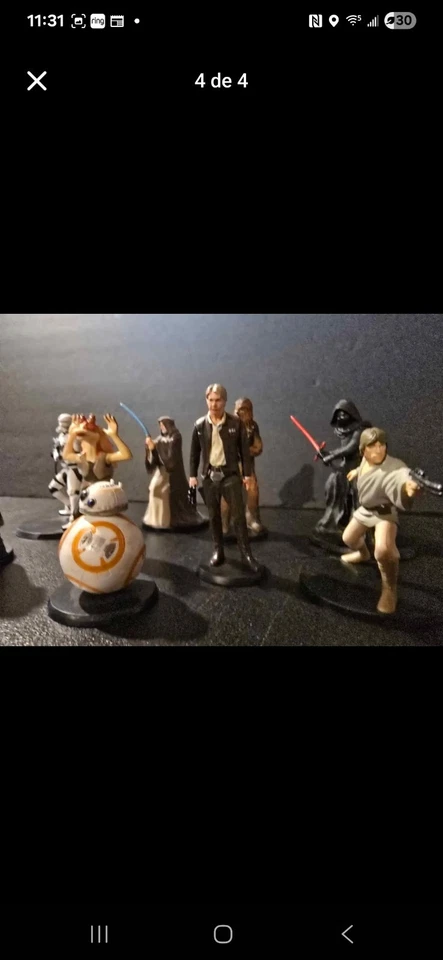 Lote 9x Star Wars 4" Han Solo, Chewbacca, Kylo Ren, Luke Skywalker, BB8 Disney Foto 4 de 4