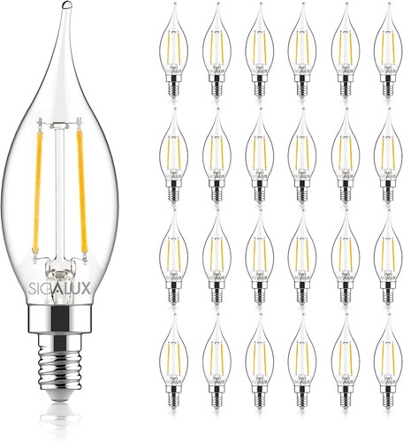 Sigalux E12 LED Bulb Candelabra Base 60 watt LED Chandelier Light Bulbs Dimma...