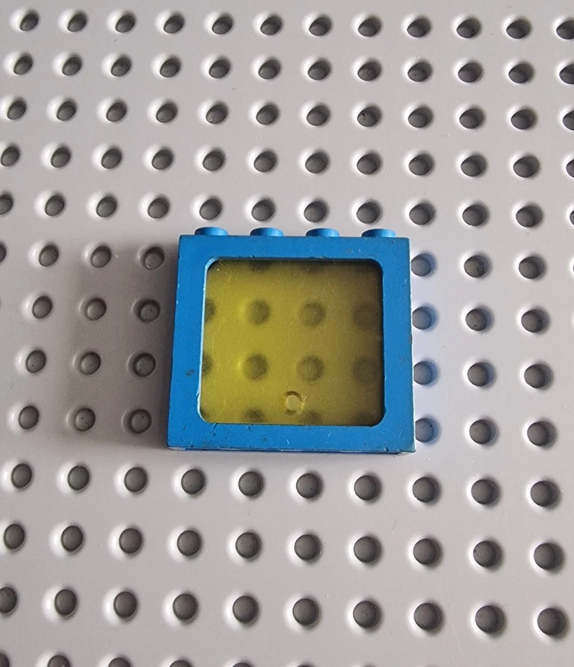 Lego Classic Space Fenster Rahmen Blau Mit Scheibe Gelb 4033 3855 A256 - Bild 1 von 1