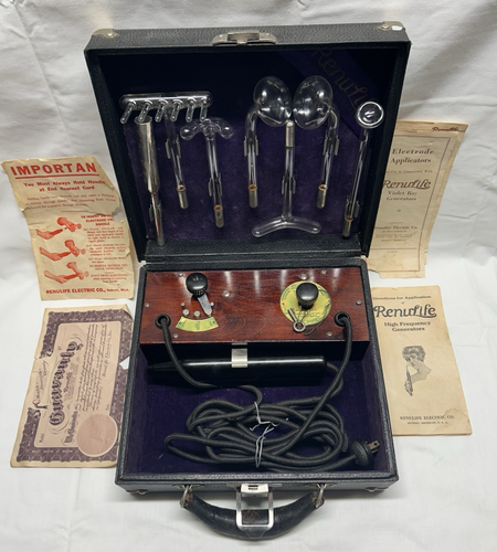Antique Nikola Tesla RENULIFE Violet Ray Quack Medical Untested Shock ...