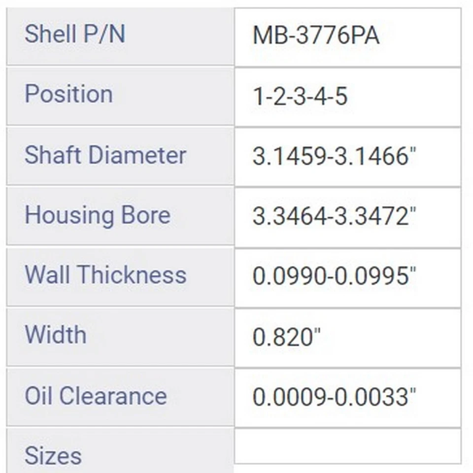 Engine Crankshaft Main Bearing Set Fits: 2001-2006 Chevrolet Silverado 3500 & GM - Image 2 of 2