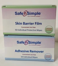100Safe n Simple SNS81850 Skin Barrier & Adhesive Remover Wipes 2BX/50EA2026/06
