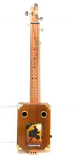 Cigar box guitar, 3 string, metal frets, piezo sound PU  installed (see desc)