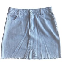 Harper Mini Skirt in White Denim Size Large EUC