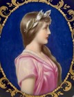 Superb Miniature KPM Type Porcelain Medallion / Plaque w/ Goddess , 19th Century — photo 2