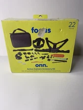 onn Action Camera Accessory Kit for Most GoPro Hero Cameras, 22 Pieces