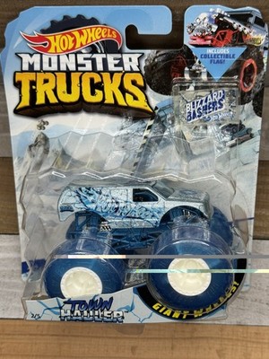 2018 Hot Wheels Monster Trucks Blizzard Bashers Giant Wheels Town Hauler Truck 