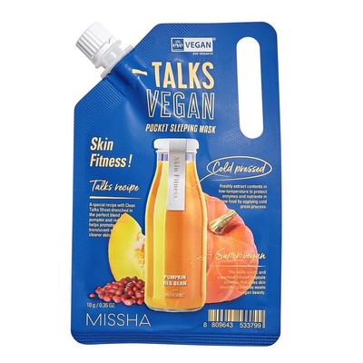 8809643533799 Missha Talks Vegan Squeeze Pocket Sleeping Mask wygładzająca masec