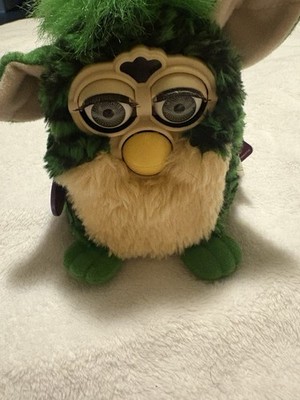 Vintage Deadstock Green Tiger Stripe Furby With Tags 1998