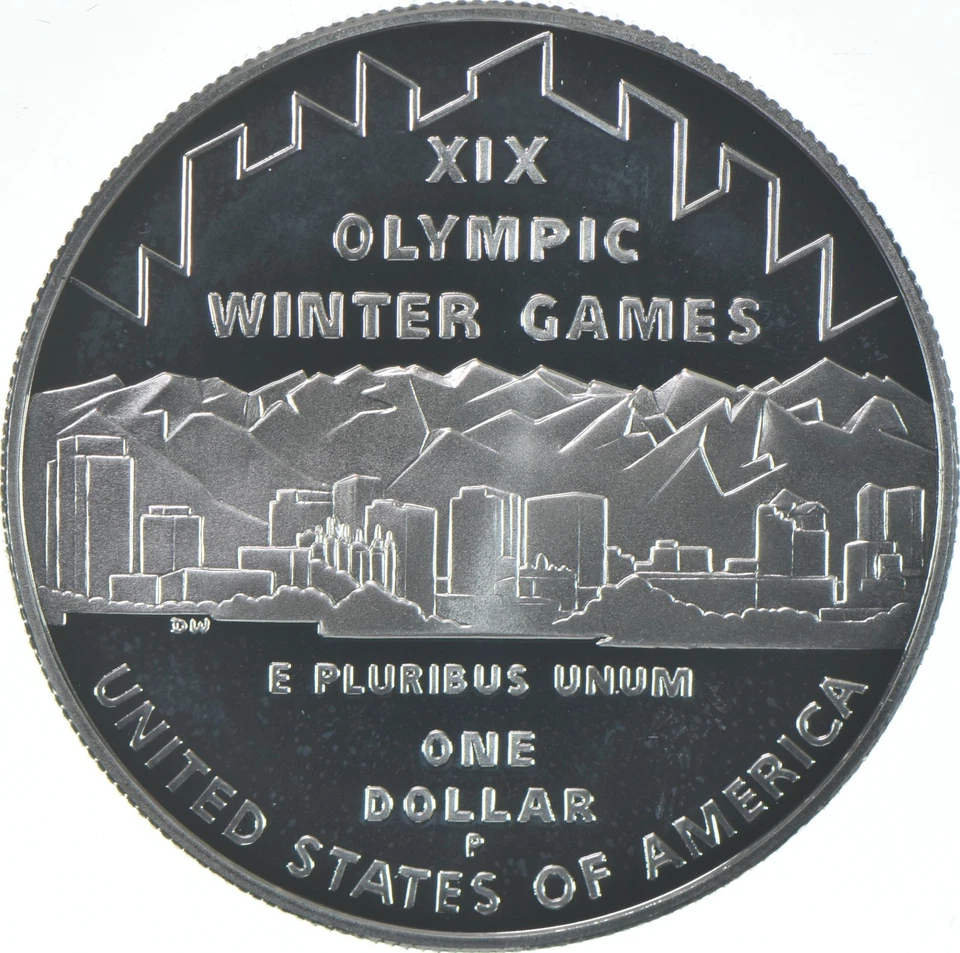 2002-P Proof Salt Lake Olympic Commemorative Silver Dollar $1 - Image 2 of 3