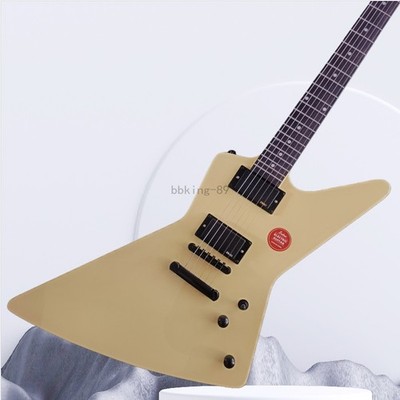 Cream Explor Electric Guitar 6 String 2EMG Pickup Mahogany Body&Neck Nickel Part