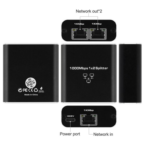 1PC 1 to 2 Out Network Splitter 1000Mbps RJ45 Ethernet Splitter with USB Cable - 第 14/21 張圖片