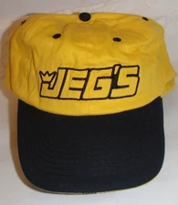 JEG'S Racing Auto Parts Yellow & Black Embroidered Cotton Baseball Cap/Hat JEGS