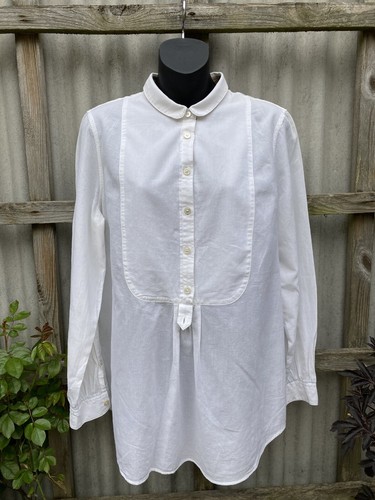 Burberry Brit Ladies White Cotton Blouse Long Sleeve UK Size 16 WORN ONCE chic - Picture 14 of 24