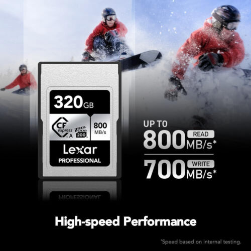 Lexar 320GB Professional CFexpress Type A SILVER Series Memory Card 800MB/s - 8K - Picture 3 of 7