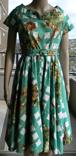 VINTAGE Rockabilly Couture 1950s Original Rare Pin Up Dress - Picture 1 of 12
