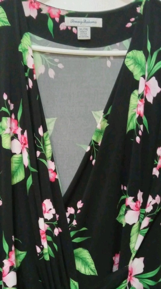 Tommy Bahama Hawaiian Floral Wrap Clara Dress XL Tropical Vacation Wimsigoth eBay