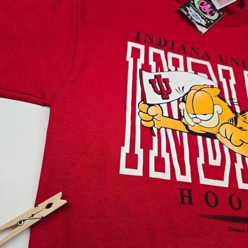 VTG Indiana University Hoosiers Garfield T Shirt Men Large Red NWT 90s - Picture 8 of 15