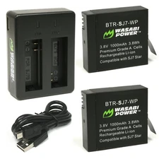 Wasabi Power Battery (2-Pack) and Dual Charger for SJCAM SJ7, SJ7 Star