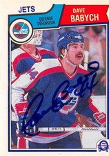 Dave Babych autographed Hockey Card (Winnipeg Jets, 67) 1983 O-Pee-Chee #380