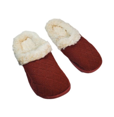 Women’s Dearfoams Sweater Knit Clog Slippers Tibetan Red Size Extra Large 11-12 - Picture 3 of 6