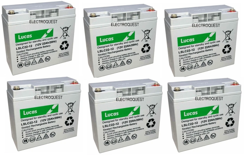 LUCAS 6 x 12v 22ah deep cycle battery, suitable for G3 Fairway Rider