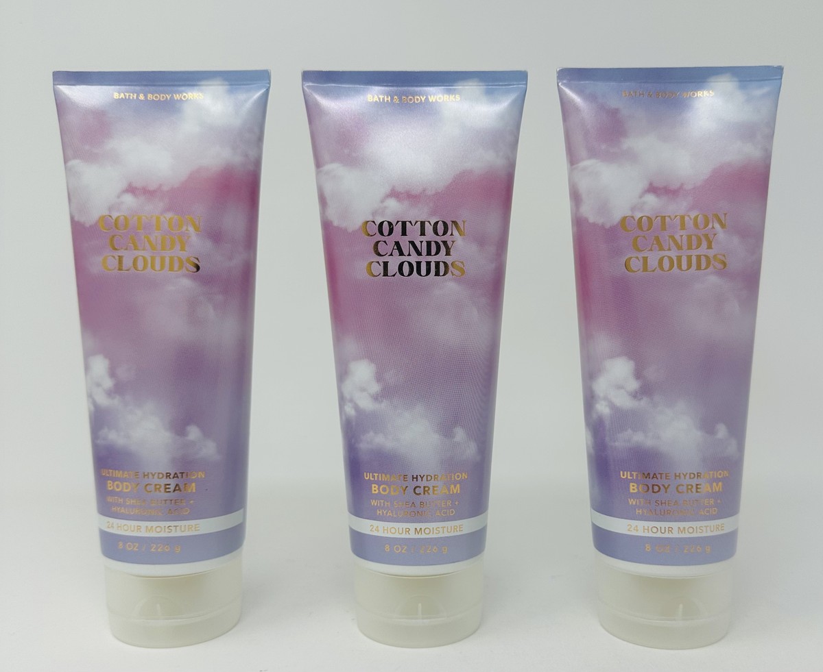 3 BATH & BODY WORKS COTTON CANDY CLOUDS ULTIMATE HYDRATION