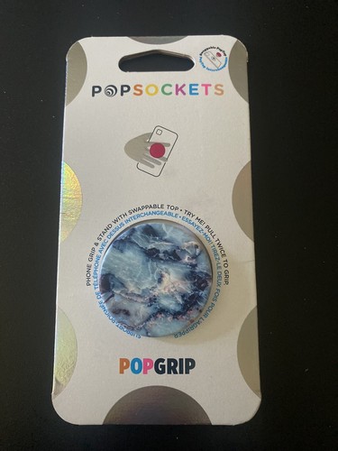 PopSockets PopGrip Phone Grip & Stand with Swappable Top Blue Marble - 第 1/2 張圖片