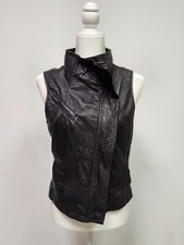 Nordstrom June Biker Jacket Vest Genuine Soft Leather Brown Size M Nwt