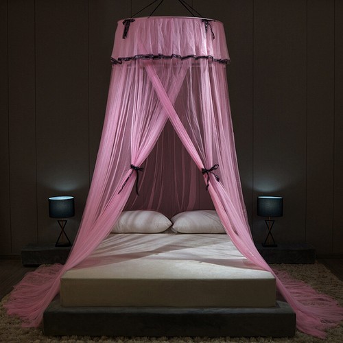 Large Round Dome Mosquito Net Hanging Bed Curtain Canopy Lux Princess Net Tent - Picture 14 of 17
