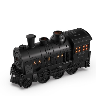 Train Shaped Humidifier with Essential Oil Diffuser Black  old-fashioned train