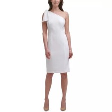 Eliza J Women's One Shoulder Bow Pearl Sheath Dress NEW Size 6