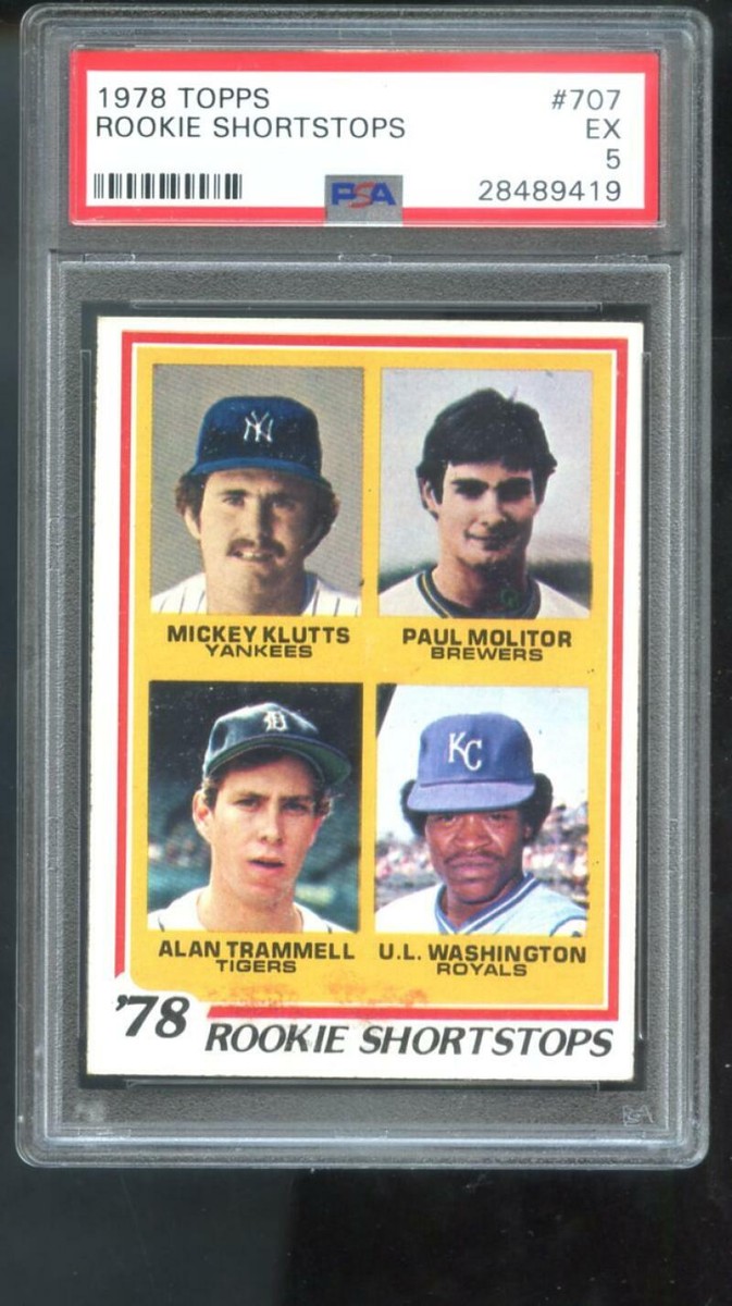 1978 Topps #707 Rookie Shortstops Paul Molitor Alan Trammell