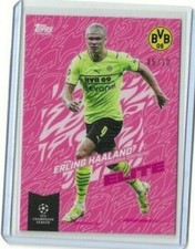 Erling Haaland 2021-22 Topps Gold X Tyson Beck UEFA Champions Pink Parallel 5/10