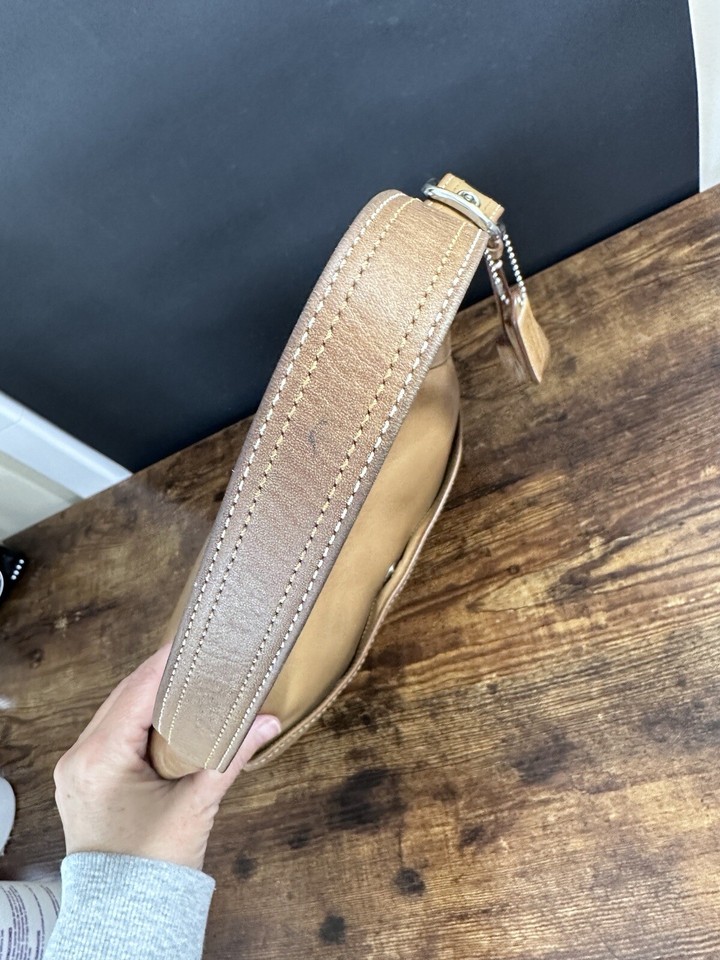 Vintage Y2K Coach Hamilton Hobo Shoulder Bag Smooth Leather Tobacco Tan