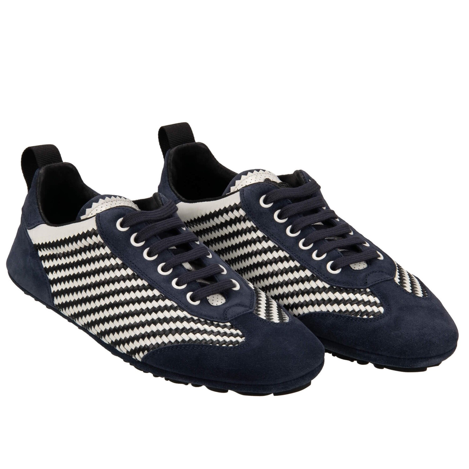 DOLCE & GABBANA DG Crown Logo Low-Top Sneaker Shoes KING DRIVER Blue White