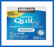 Compare to Nicorette 2mg Nicotine Gum 150 ct Stop Smoking Aid Coated Ice Mint