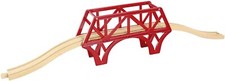 Traditional Wooden Track Compatible Red Bridge  Ramps NEW 3 Pieces