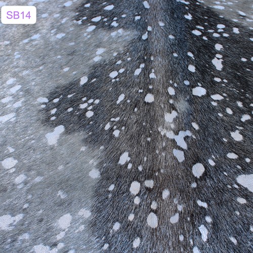 Silver Acid Washed on Brown & White COWHIDE - XL 7 x 8 Ft - Premium Cowhide Rug - Picture 8 of 13