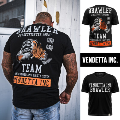 Vendetta Inc. Männer Rundhals kurzarm T-Shirt Brawler schwarz VD-1147