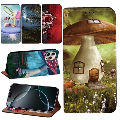 Leder Folio Ständer Cover - für Apple iPhone 16 /16 Plus/16 Pro Max Handy