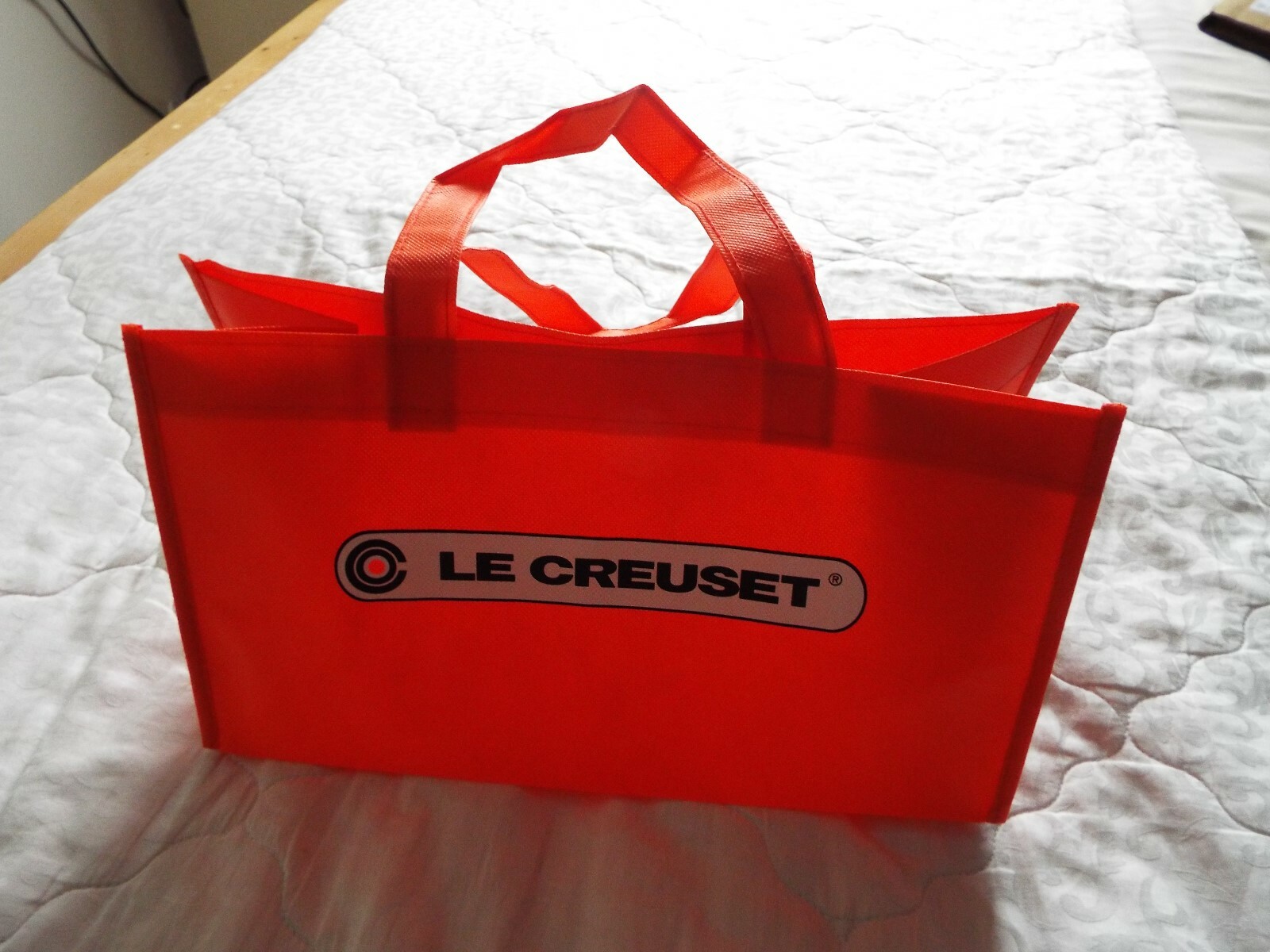 New Le Creuset Orange Shopping Bag Small Reusable Shopping Bag 13x7x5 inches image 3