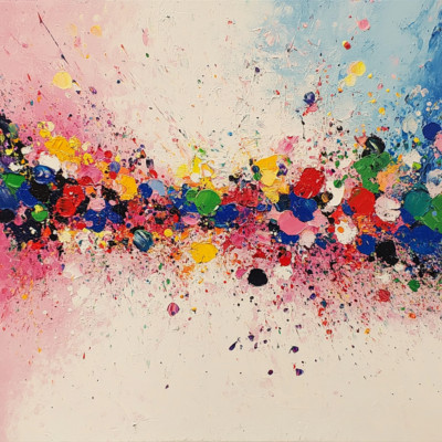 Abstract Colourful Painted Luxury Canvas Wall Art Picture Print Colourful
