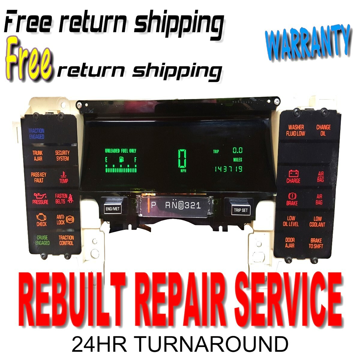 90-96 Cadillac Fleetwood Brougham Speedometer Instrument Gauge