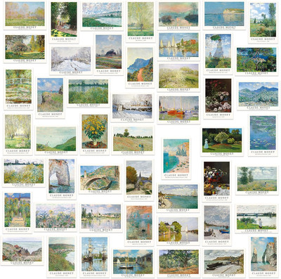 50PCS Claude Monet Wall Art, Vintage Monet Poster, Monet Prints for Wall Decor, 