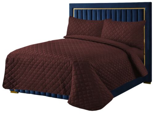 Luxus geprägte gesteppte Bettwäsche Sofa Überwurf & Kissenbezug Doppel Kingsize Bett Set - Bild 19 von 61
