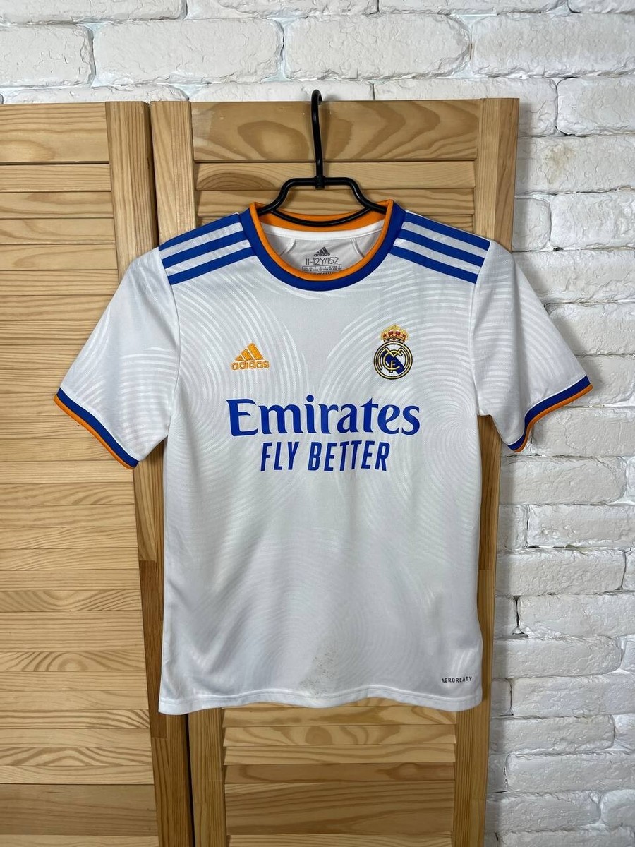 REAL MADRID HOME FOOTBALL SOCCER SHIRT 2021 - 2022 ADIDAS YOUNG sz