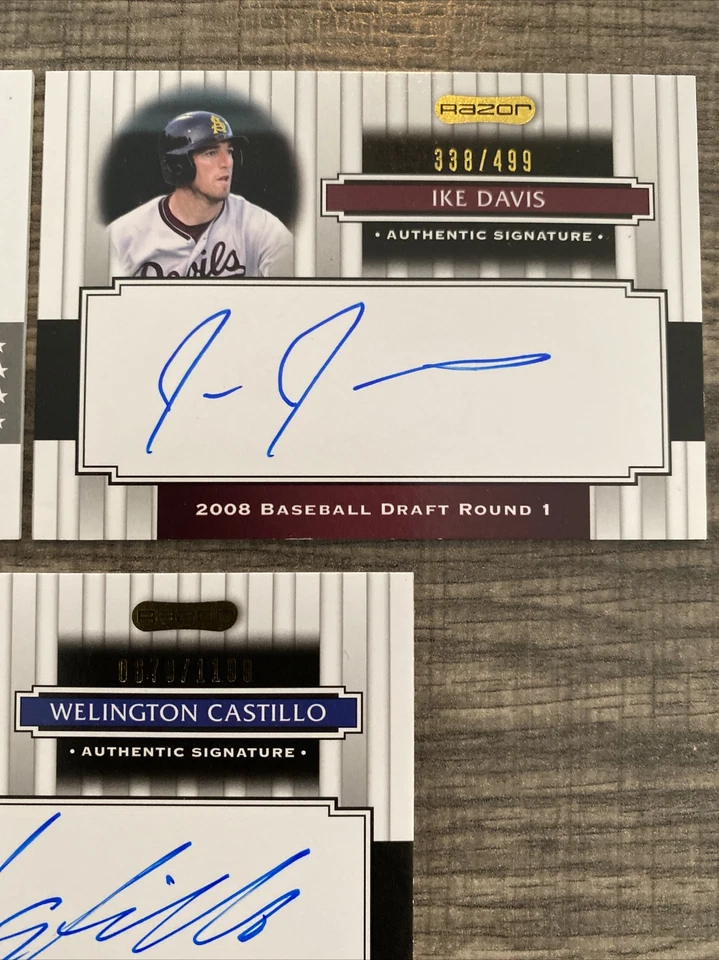 2008 Razor 批量独家签名 Wade Miley Ike Davis Welington Castillo 签名 — 第 3/4 张图片
